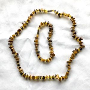 Beautiful Necklace and Bracelet with warm earth tone stones.